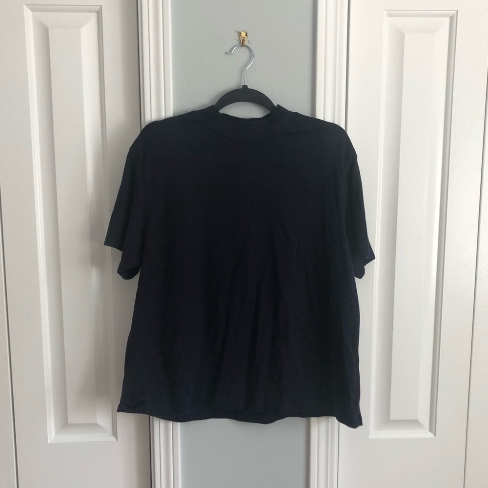 Uniqlo Navy Mock Neck T-shirt